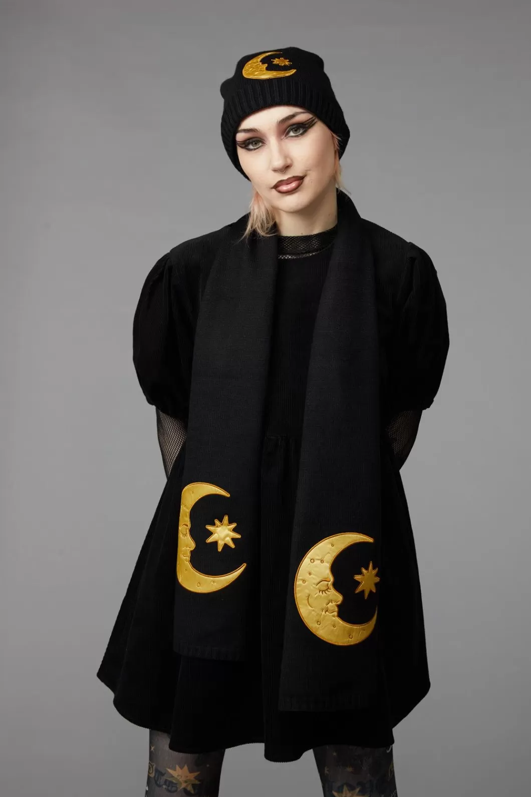 Scarves & Bandanas<Black Friday Celestial Applique Knit Scarf
