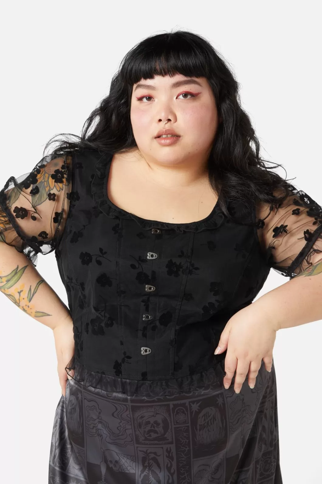 Curve Tops & Blouses<Dangerfield Curve The Manor Lace Corset Top