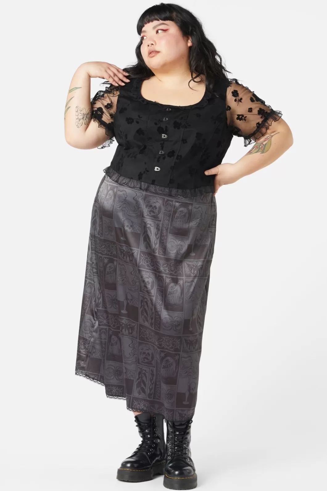 Curve Tops & Blouses<Dangerfield Curve The Manor Lace Corset Top