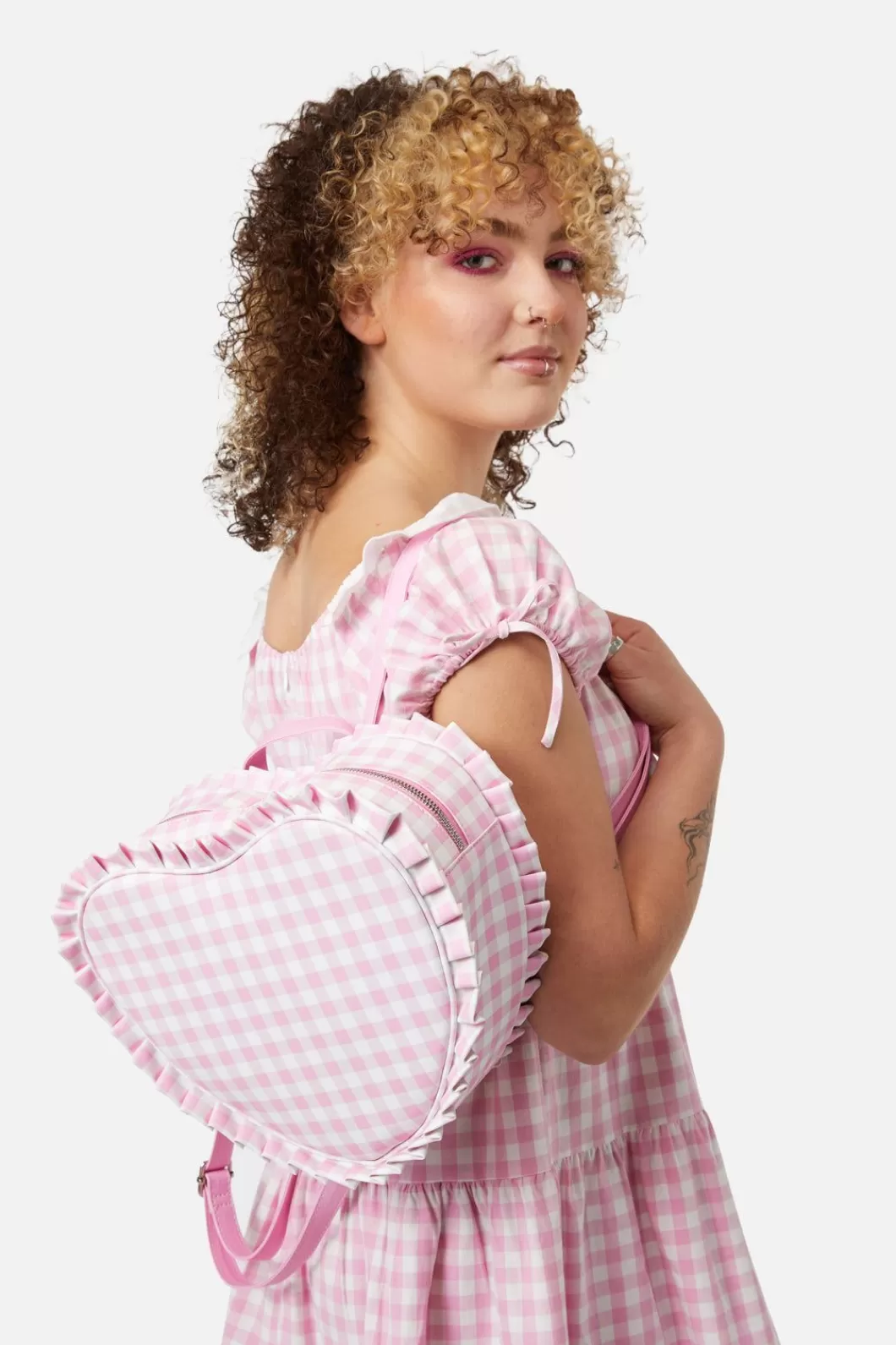 Bags<Dangerfield Gingham Heart Backpack