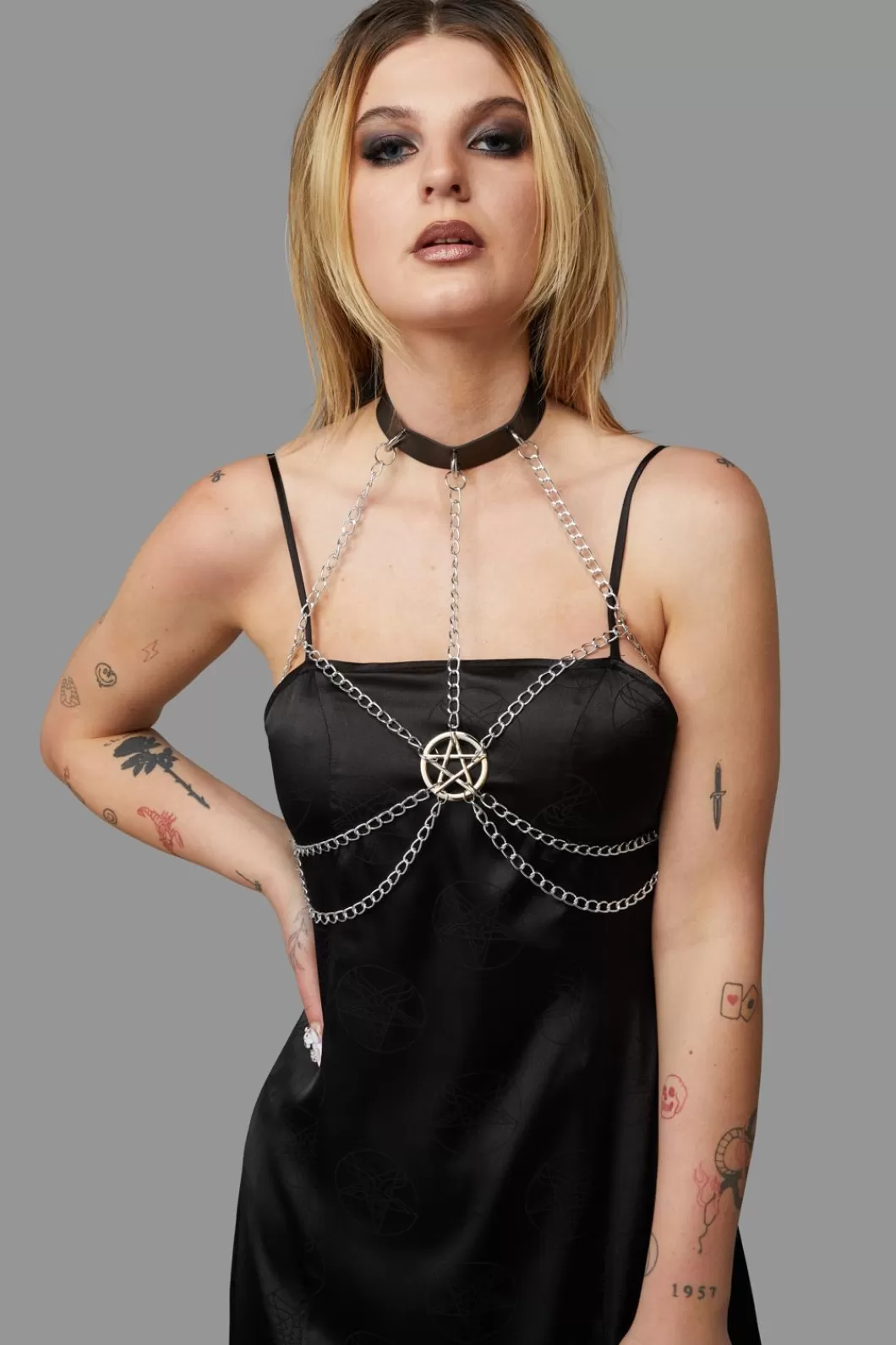 Belts & Harnesses<Black Friday Pentagram Chain Bra Harness