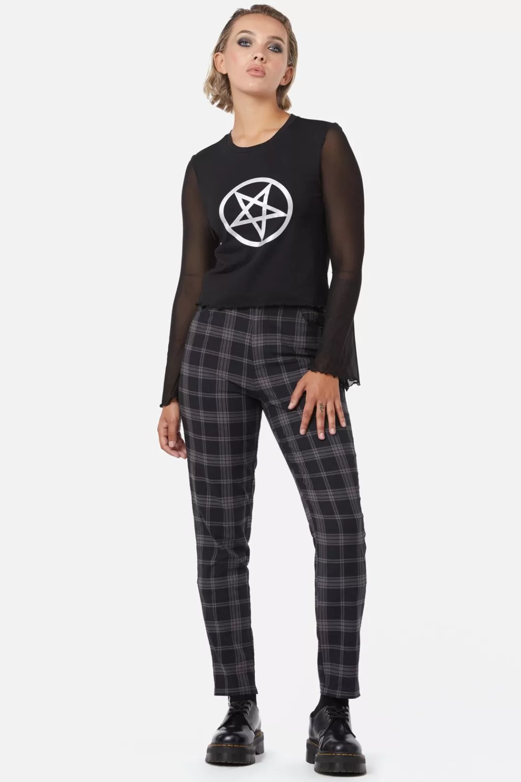 Blouses & Tops<Dangerfield Pentagram Contrast Mesh Top