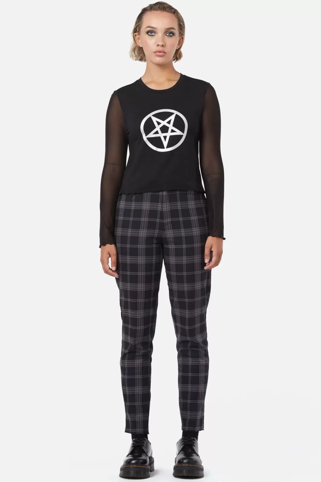 Blouses & Tops<Dangerfield Pentagram Contrast Mesh Top
